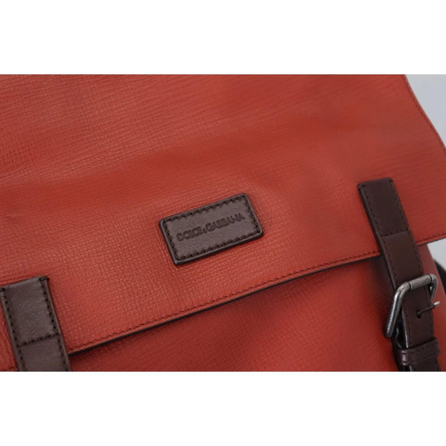 Dolce & Gabbana Elegant Calfskin Leather Backpack in Orange