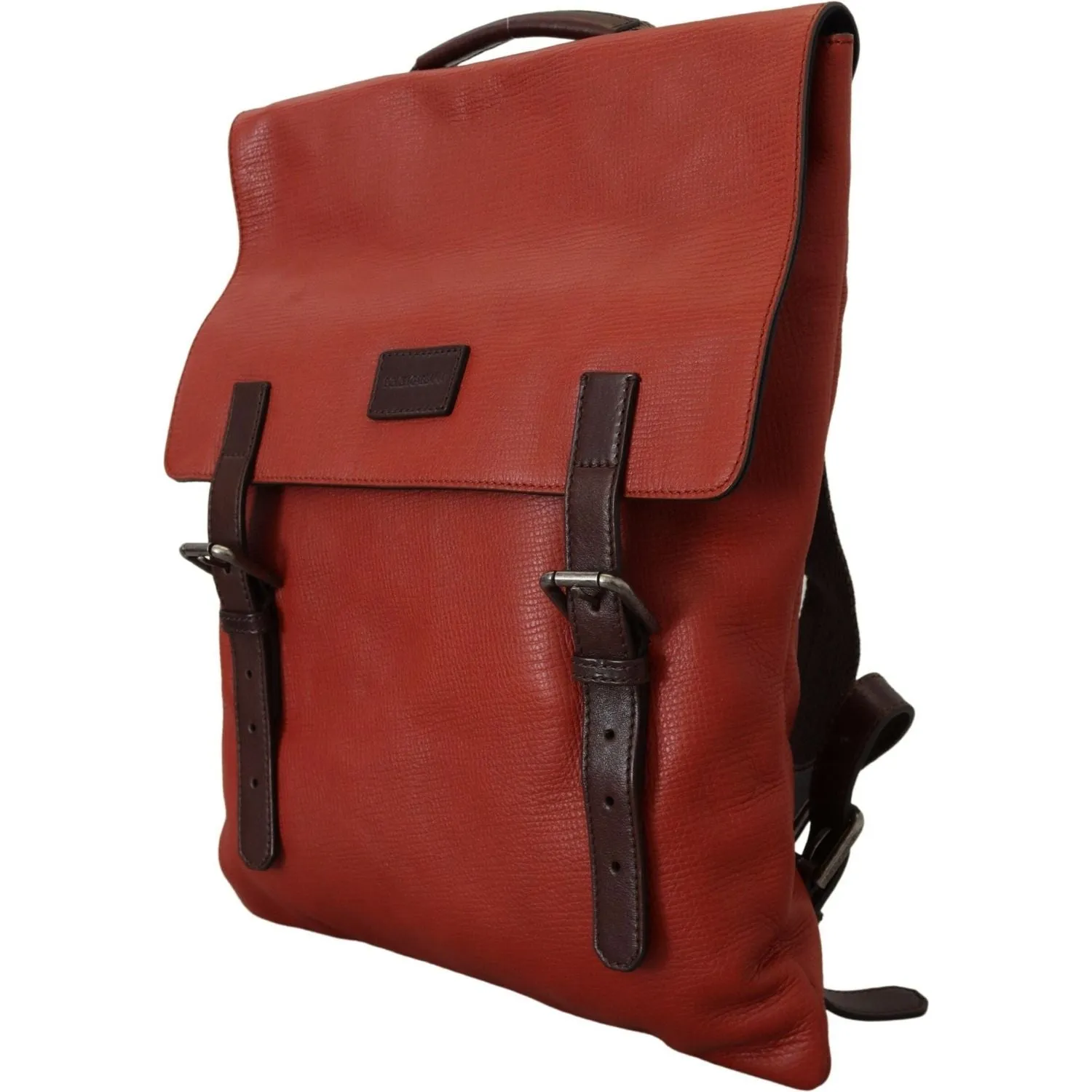 Dolce & Gabbana Elegant Calfskin Leather Backpack in Orange