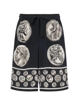 Dolce&amp;Gabbana   Ancient Coins printed silk shorts 