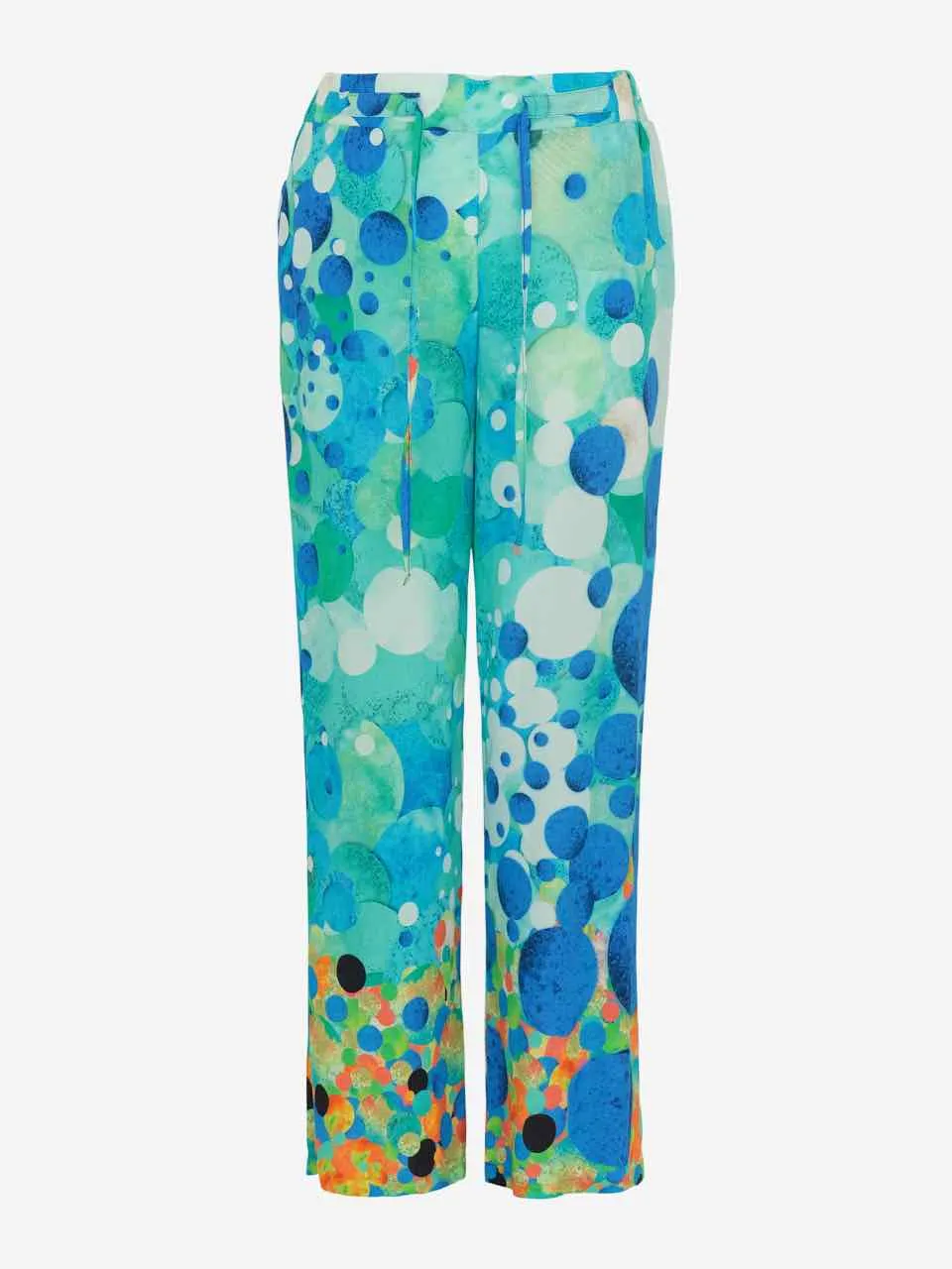 DOLCEZZA 'BIG ANGEL FISH MOSAIC' DRAWSTRING WIDE LEG TROUSER