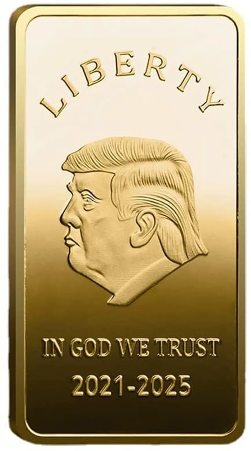 Donald Trump Gold or Silver Plated Silver Collectible Bouillon Bars
