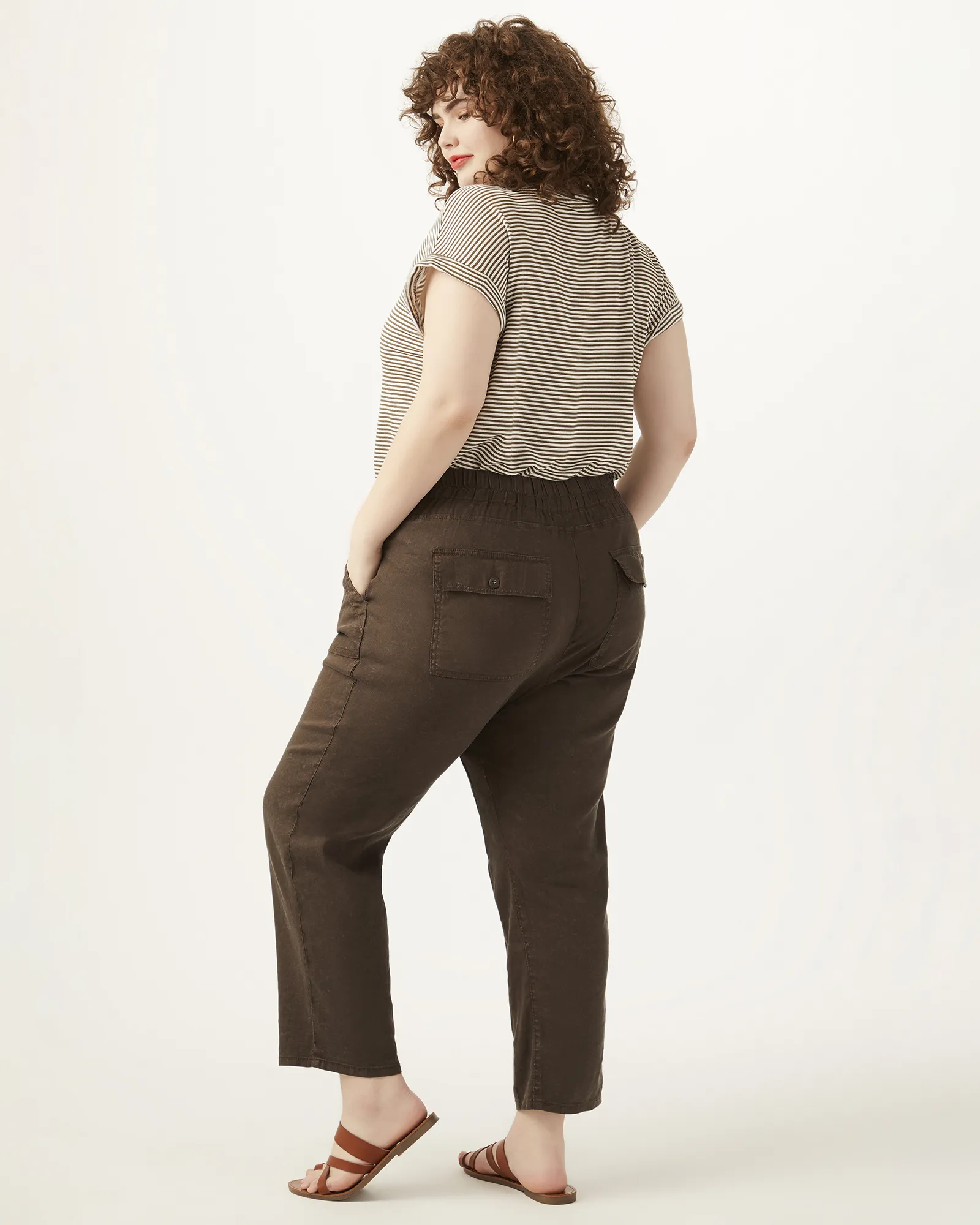 Dorothy Cropped Paperbag Pants | Olive Green