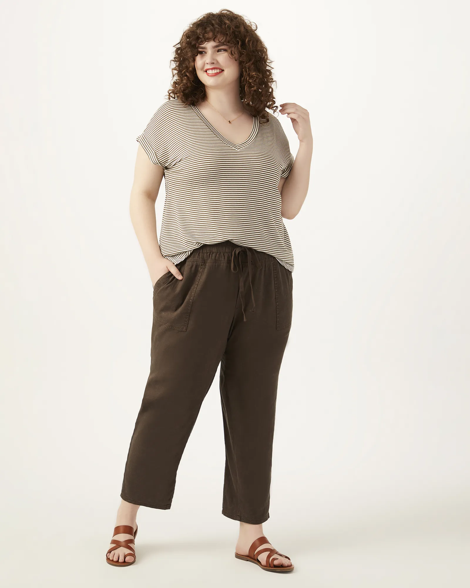 Dorothy Cropped Paperbag Pants | Olive Green