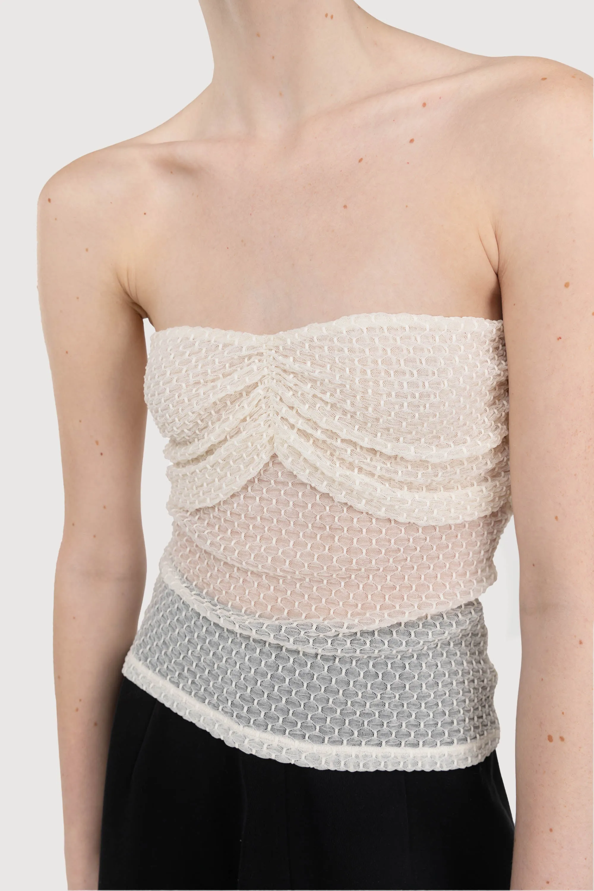 DOTTED MESH TUBE TOP