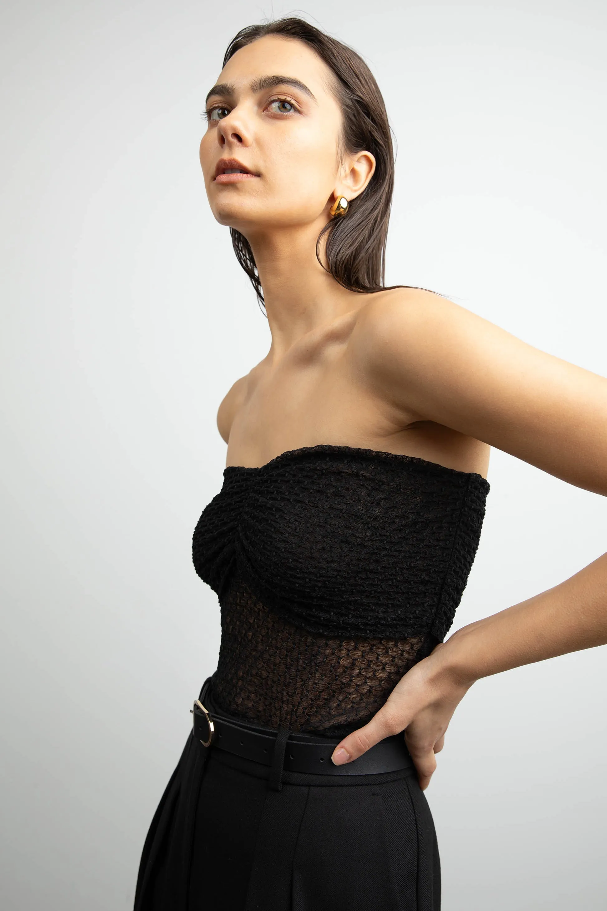 DOTTED MESH TUBE TOP