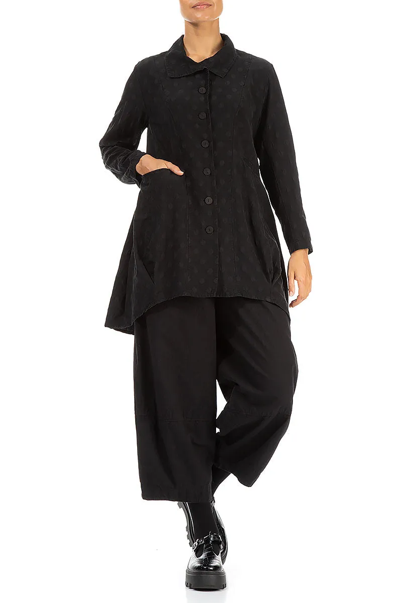 Dotty Black Balloon Silk Jacket