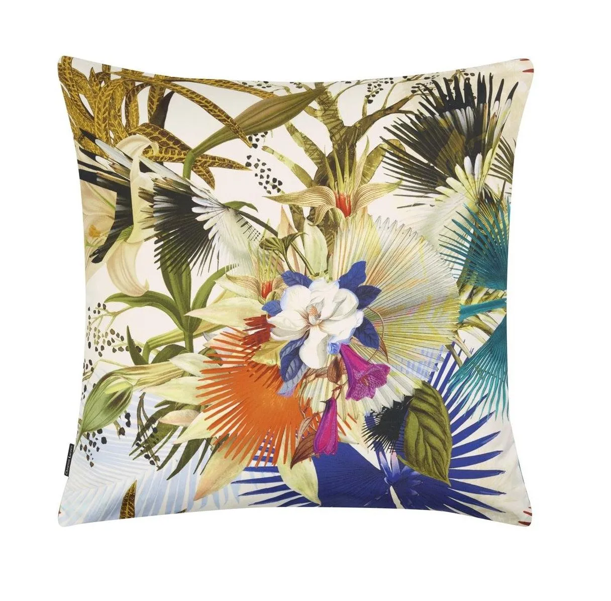 Double-sided pillow OISEAU DE BENGALE MARAIS cotton satin