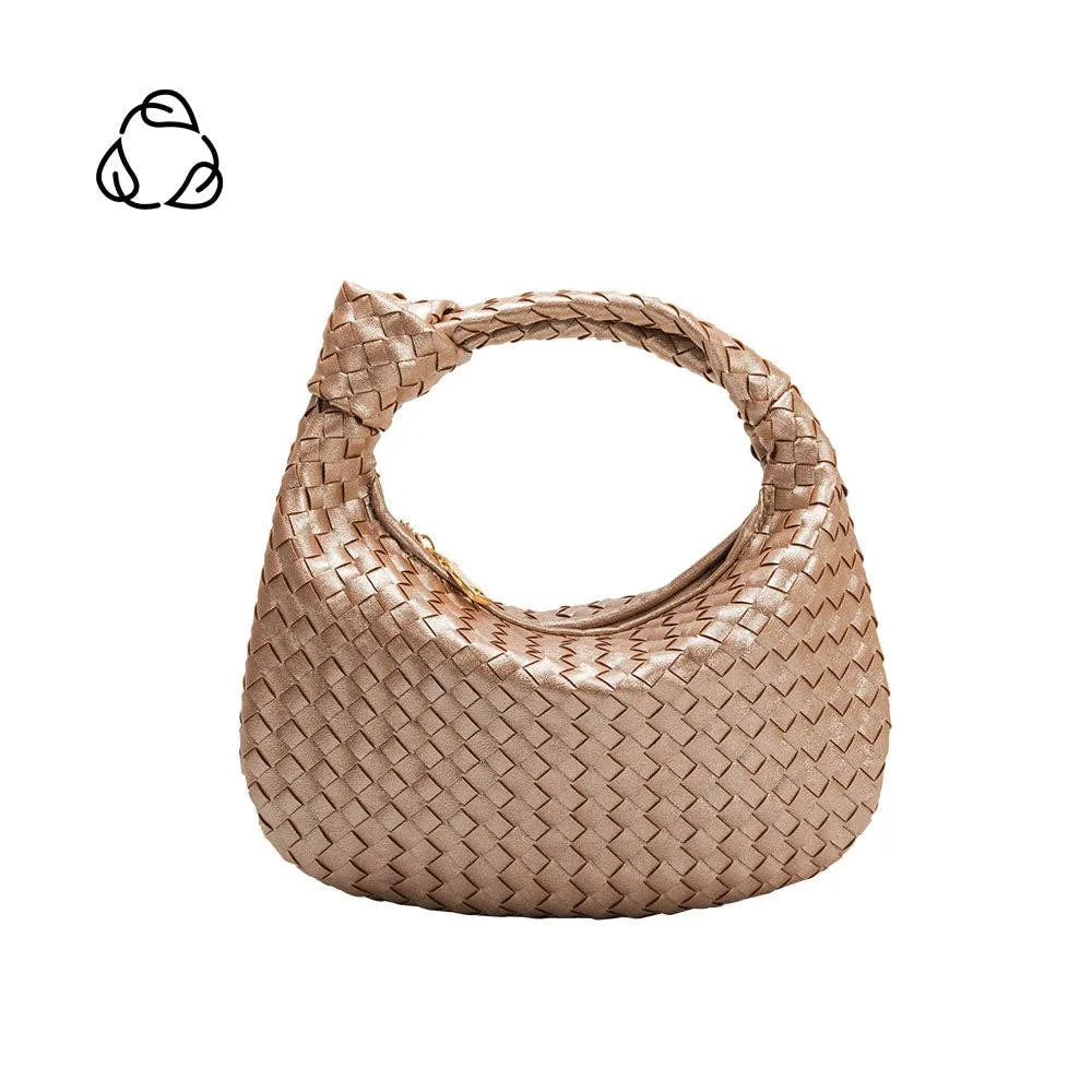 Drew Small Metallic Champagne Recycled Vegan Top Handle Bag