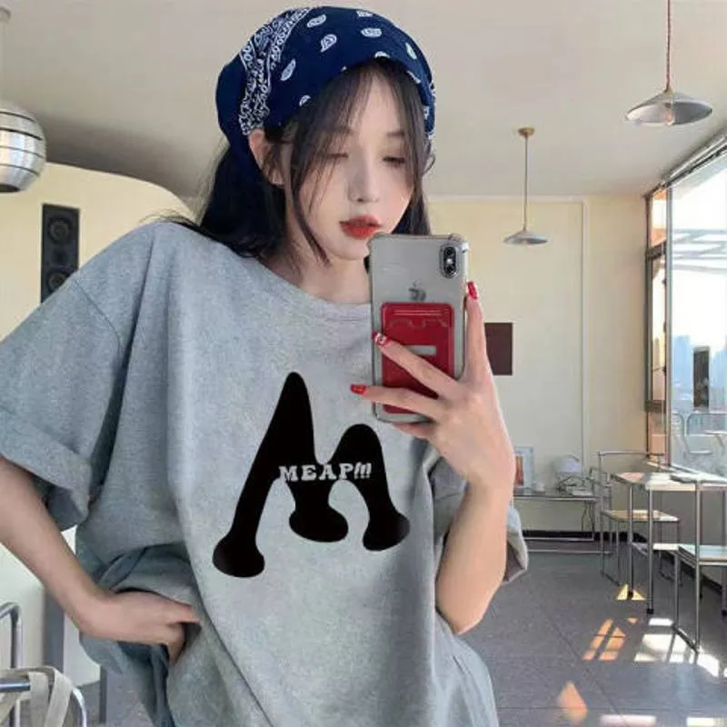 Drop Shoulder Cropped Loose Fit Slimming Short Sleeve Tee