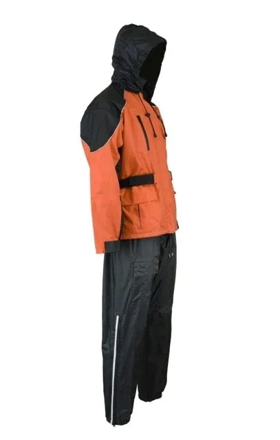 DS591OR Motorcycle Rain Suit (Orange)