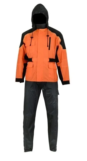 DS591OR Motorcycle Rain Suit (Orange)