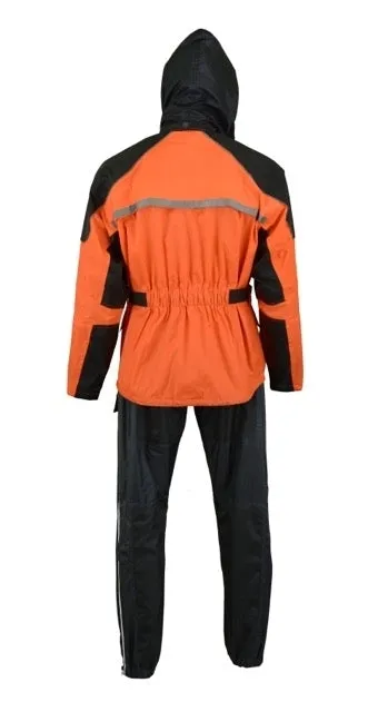 DS591OR Motorcycle Rain Suit (Orange)