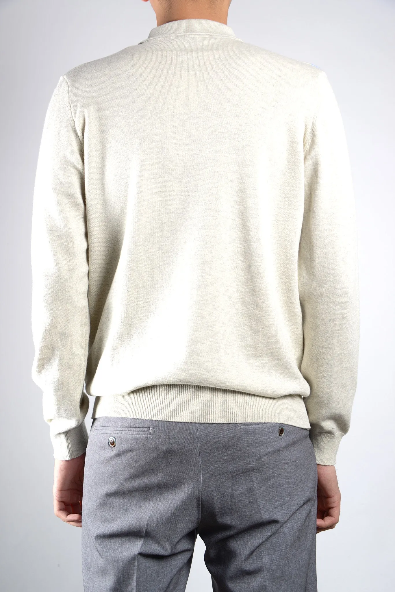 DT 1/4 Zip Diagonal Check Polo Ls