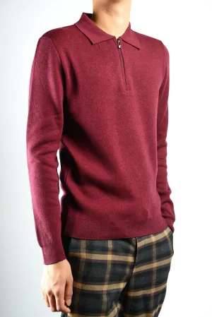 DT 1/4 Zip Melange Polo Ls