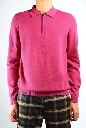 DT Tipped 1/4 Zip Polo Ls
