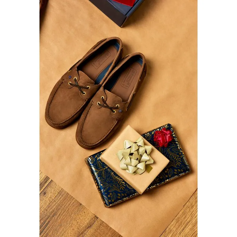 Dubarry Mens Port Leather Deck Shoe - Café