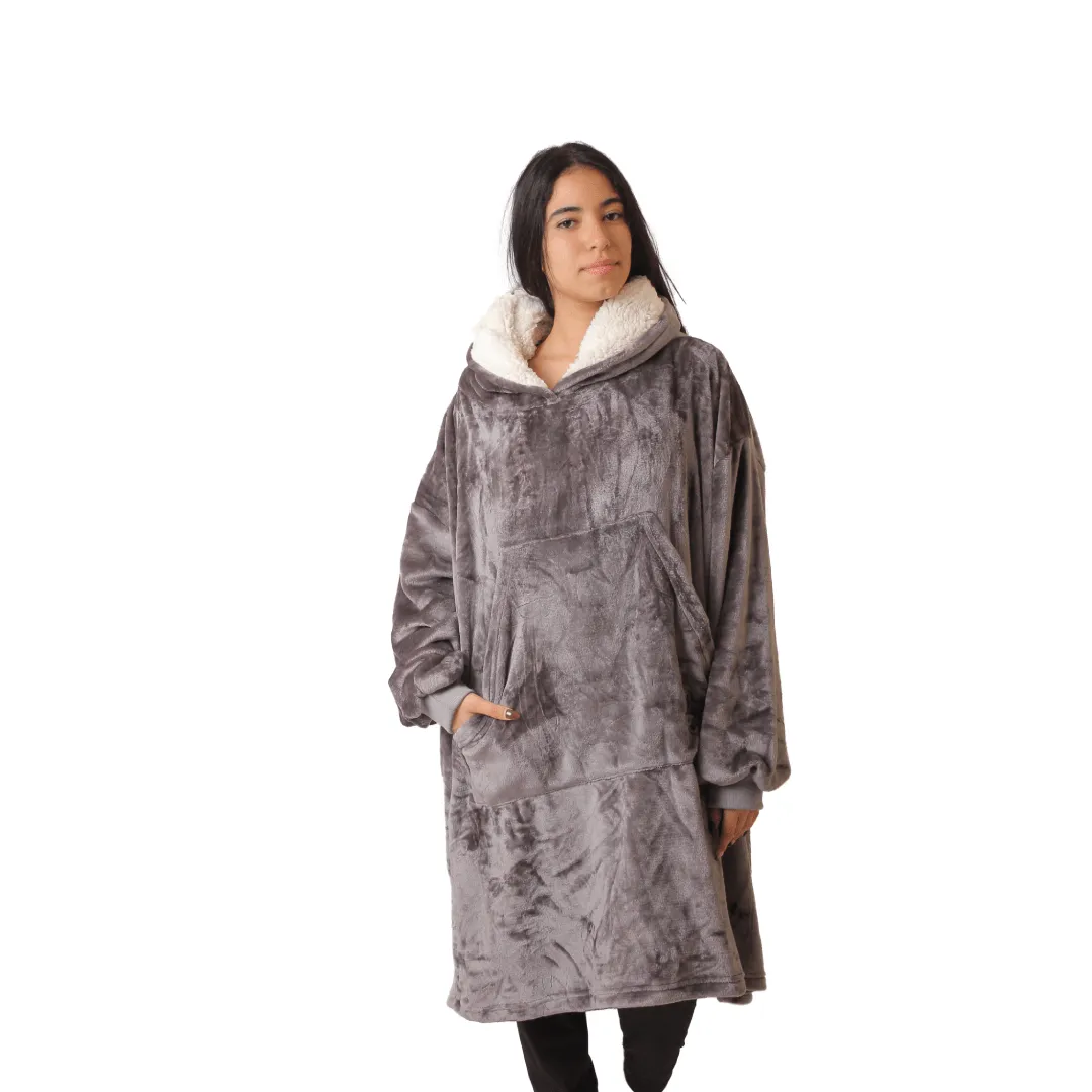 DUCHY Uni-Sex Comfy Hoodie Blanket - Grey