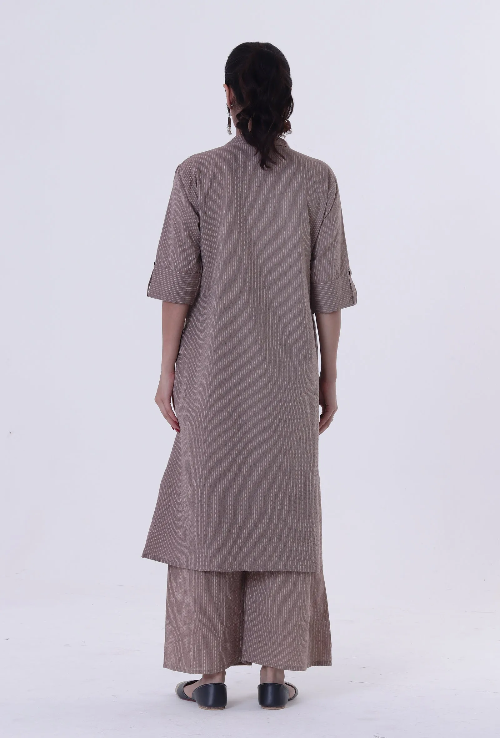 Dusty Grey Cotton Kurti