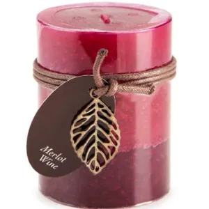 Dynamic Collections?® Layered Candles Merlot Wine 4-inch Pillar