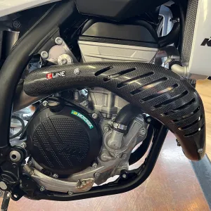 E-Line Carbon Fiber Heat Shield 2023-UP KTM/HUS/GAS 250F Stock Header | MHS25023