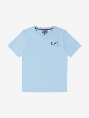 EA7 Emporio Armani Boys Train Core ID Logo T-Shirt in Blue