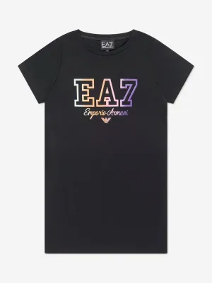 EA7 Emporio Armani Girls Logo T-Shirt Dress in Black