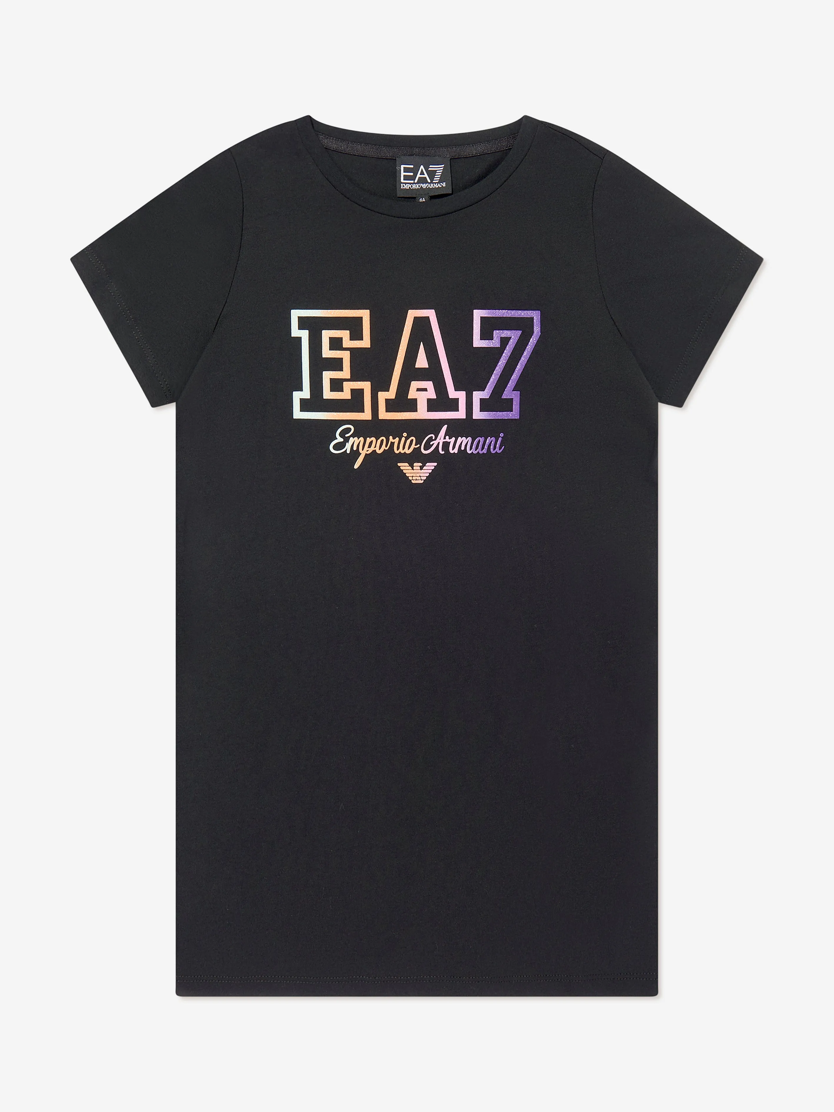 EA7 Emporio Armani Girls Logo T-Shirt Dress in Black