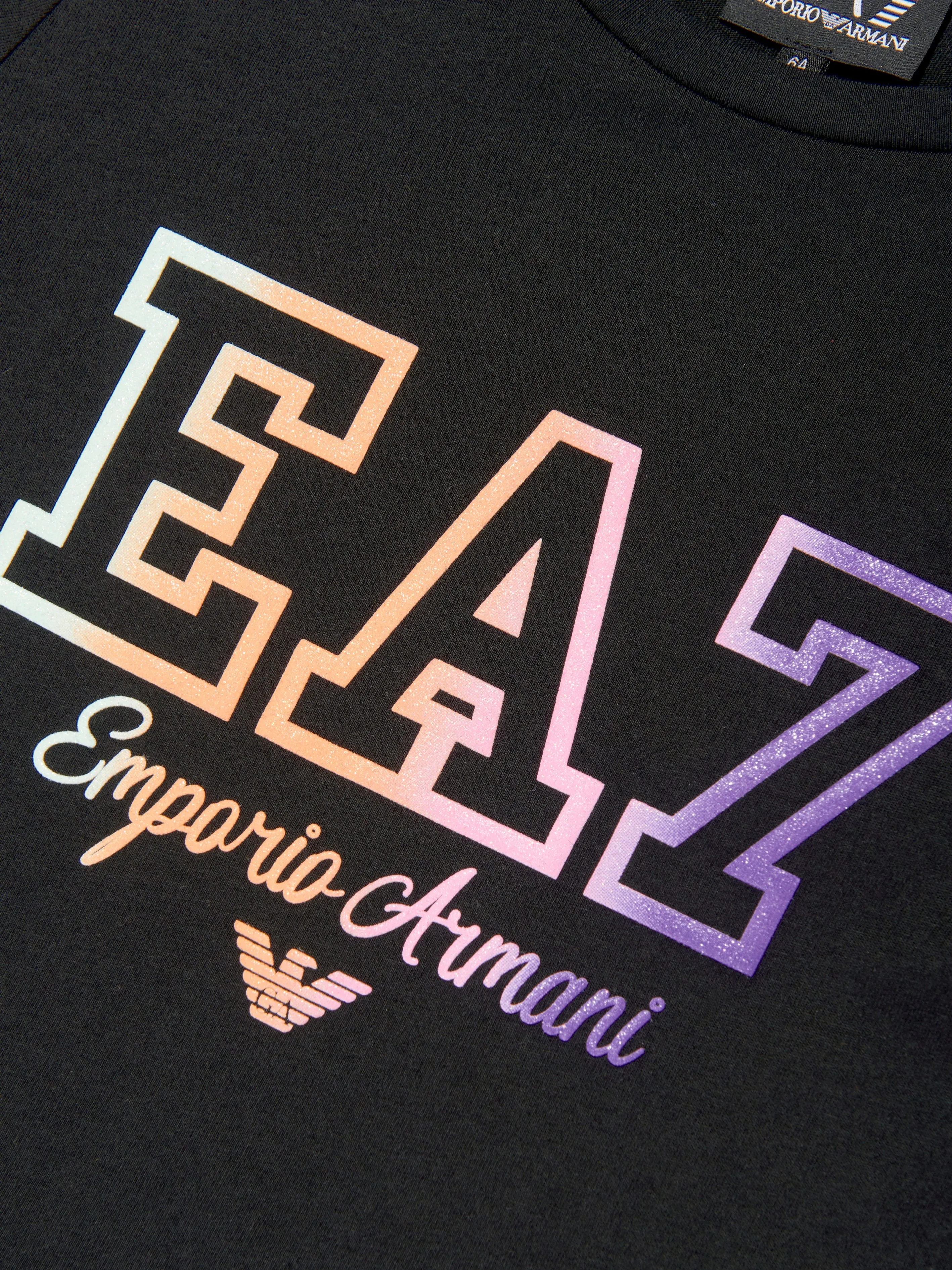 EA7 Emporio Armani Girls Logo T-Shirt Dress in Black