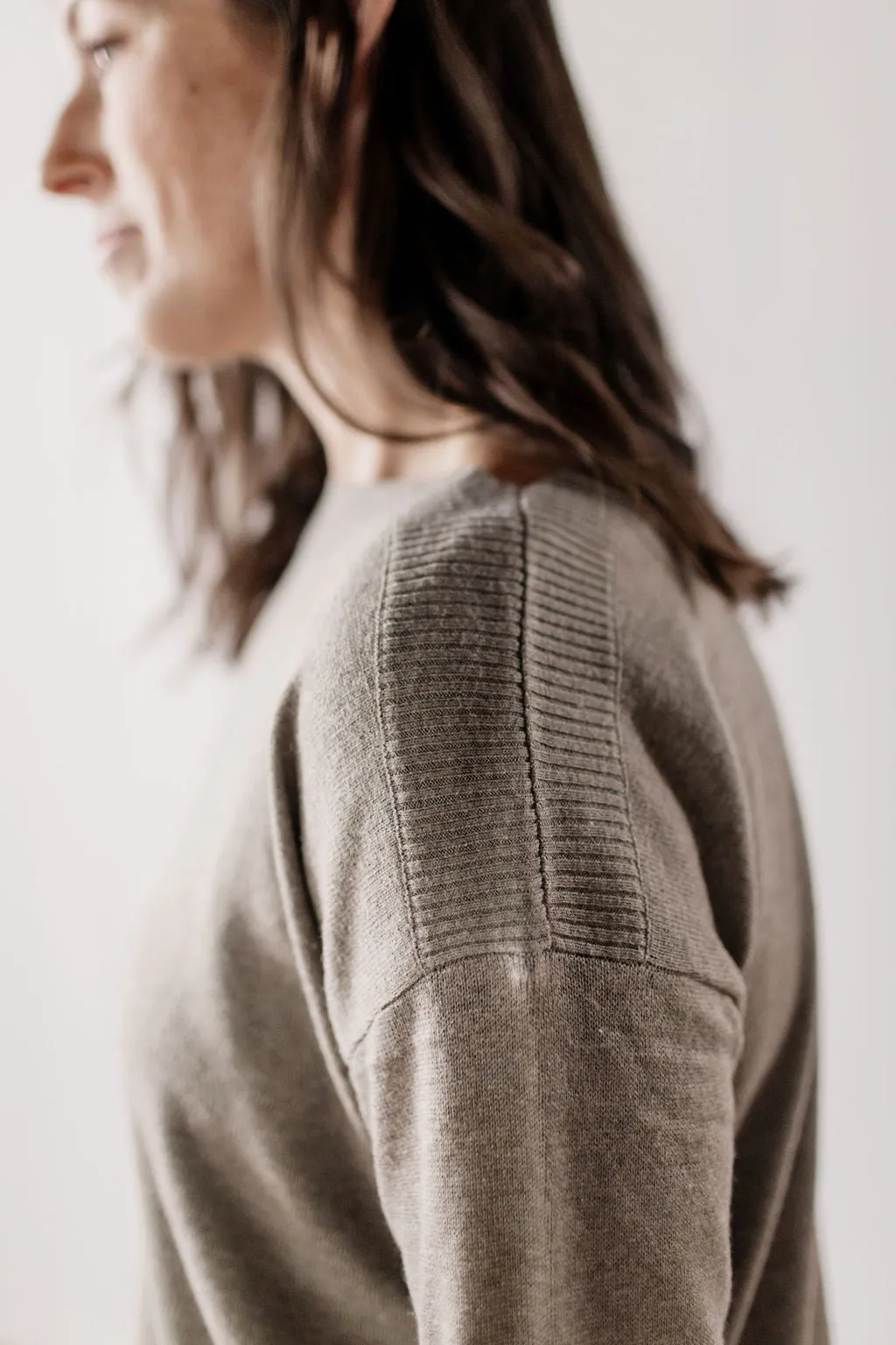 Earthy Embrace Boat Neck Olive Pullover Sweater