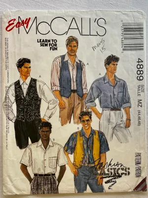 Easy McCall's 4889 CUT Men's Wear Size 44