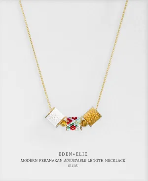EDEN   ELIE Modern Peranakan adjustable length necklace - mint