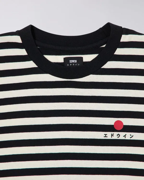 Edwin Basic Stripe LS T-Shirt - Black