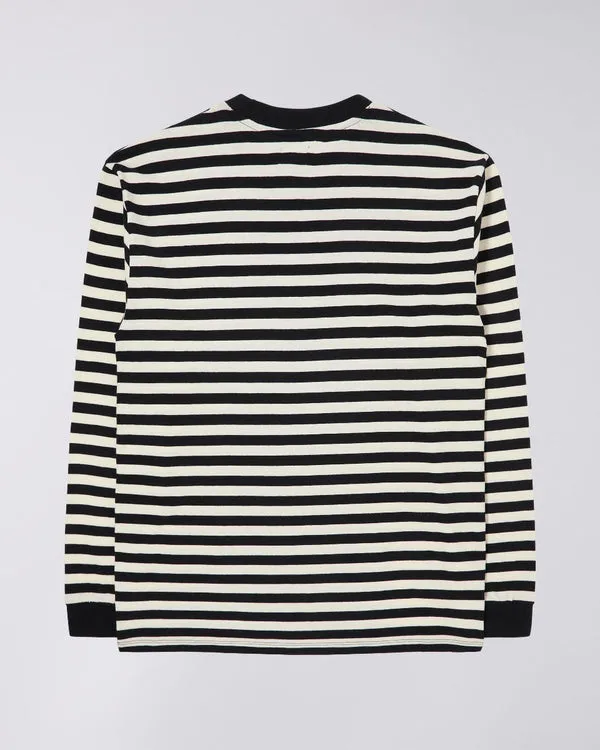 Edwin Basic Stripe LS T-Shirt - Black