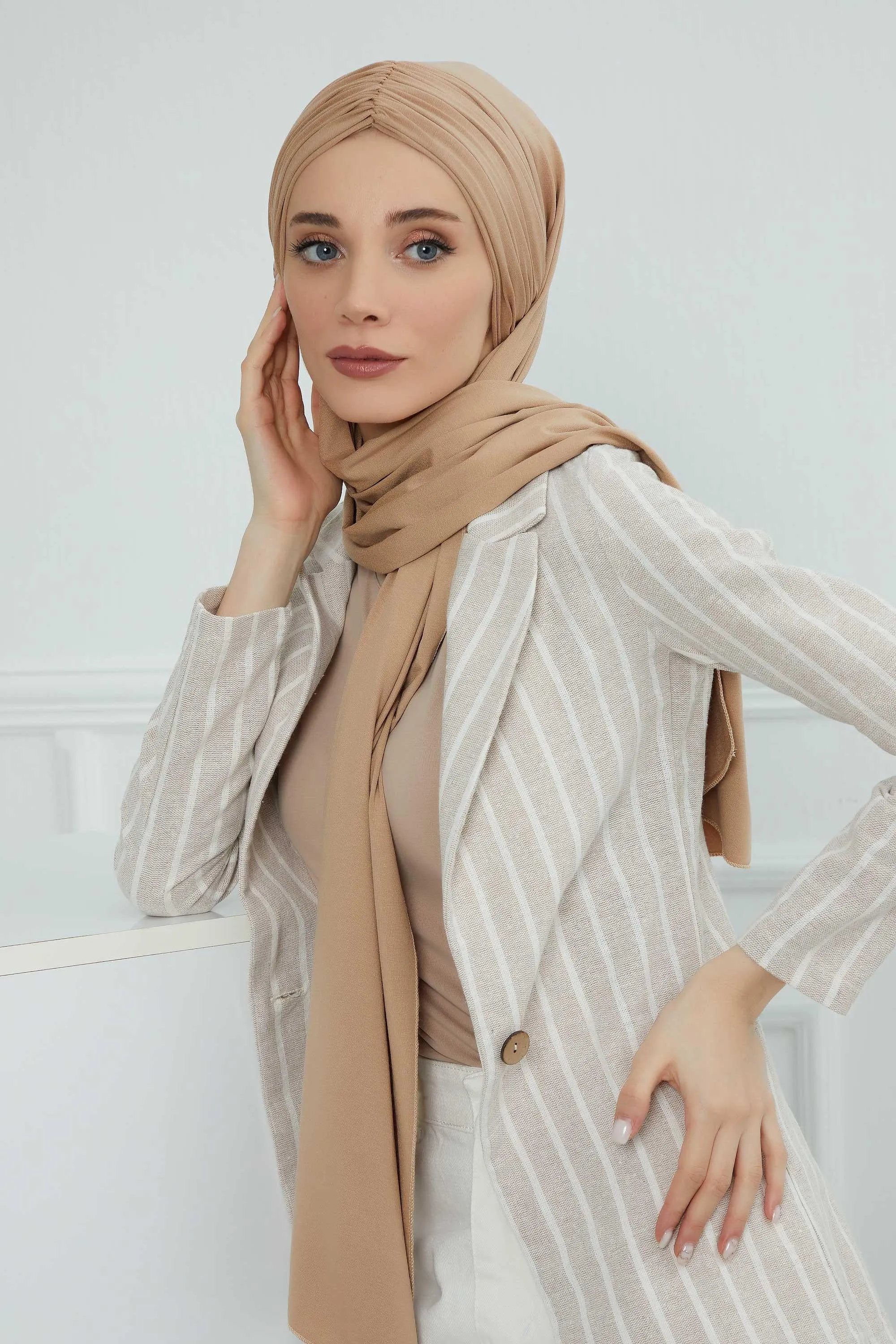 Effortless Instant Cotton Shawl for Women, Instant Cotton Lightweight Hijab Headscarf, Comfortable and Large Women Hijab Shawl,CPS-44