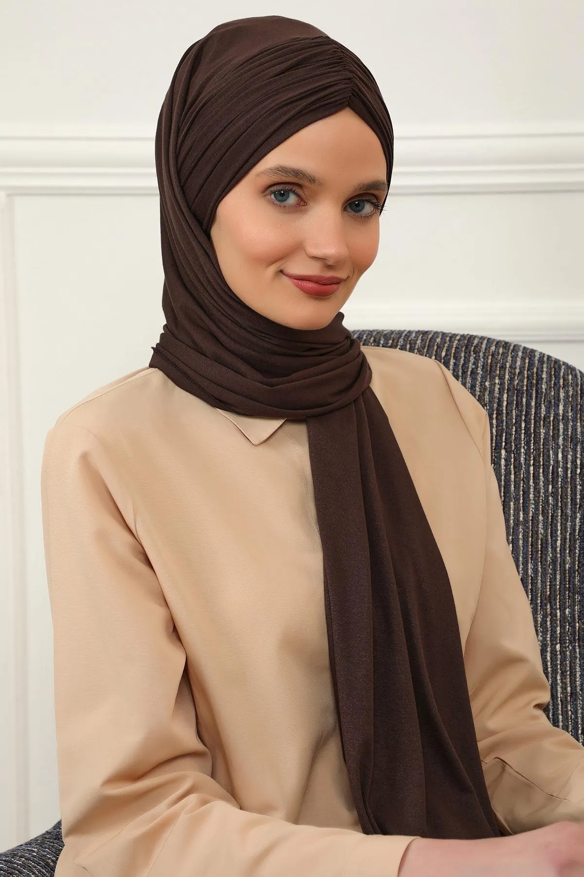 Effortless Instant Cotton Shawl for Women, Instant Cotton Lightweight Hijab Headscarf, Comfortable and Large Women Hijab Shawl,CPS-44