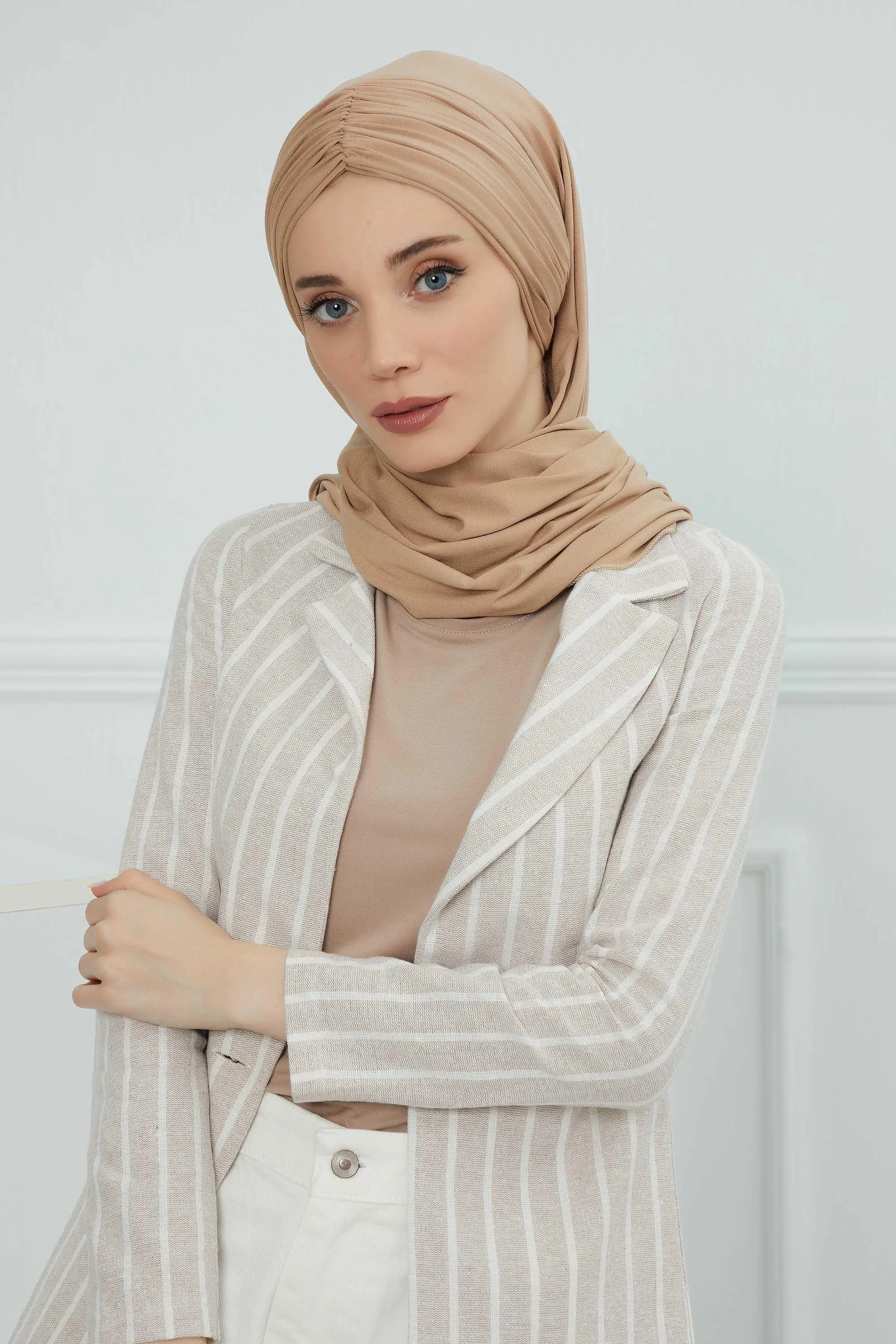 Effortless Instant Cotton Shawl for Women, Instant Cotton Lightweight Hijab Headscarf, Comfortable and Large Women Hijab Shawl,CPS-44