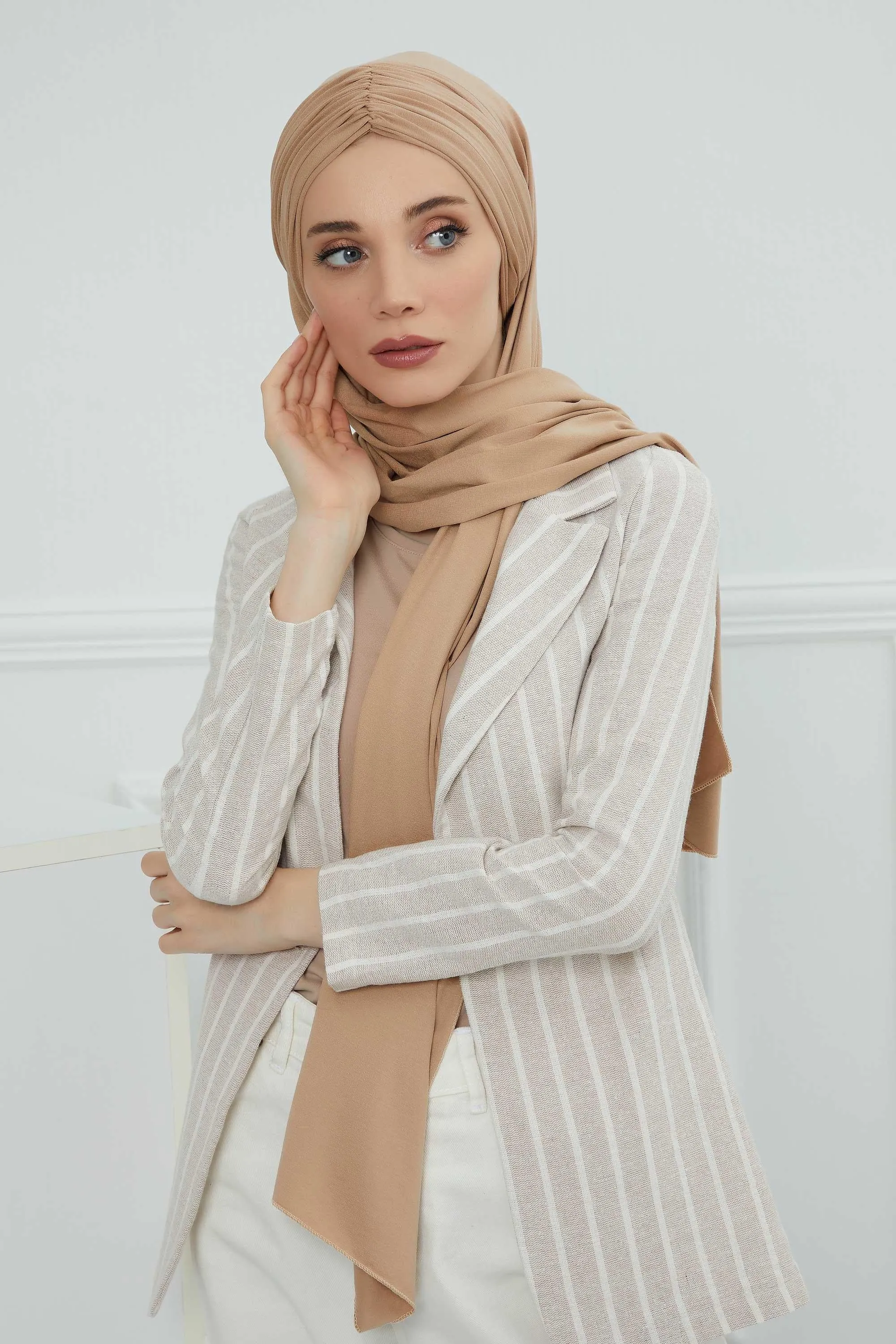 Effortless Instant Cotton Shawl for Women, Instant Cotton Lightweight Hijab Headscarf, Comfortable and Large Women Hijab Shawl,CPS-44