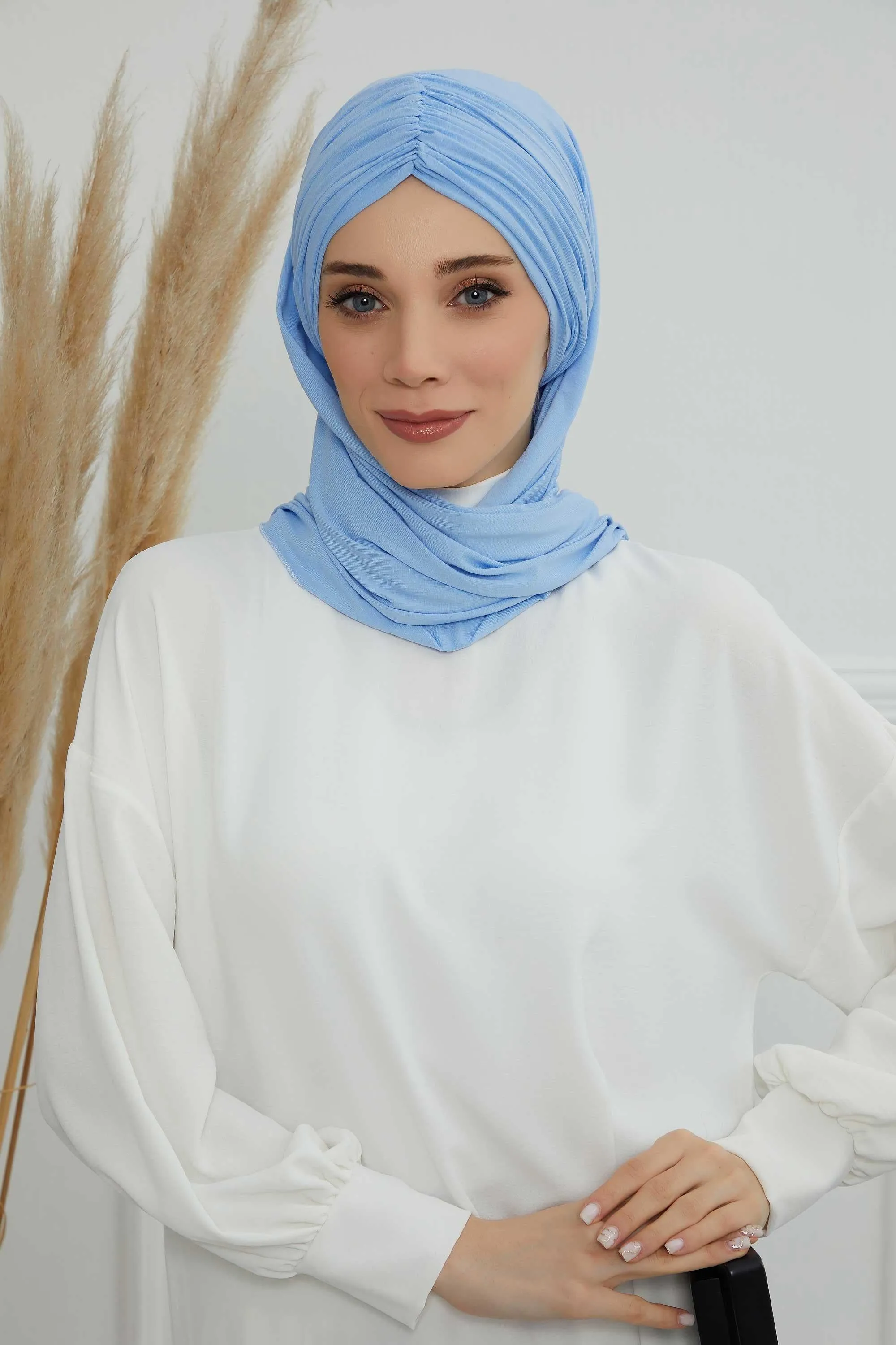 Effortless Instant Cotton Shawl for Women, Instant Cotton Lightweight Hijab Headscarf, Comfortable and Large Women Hijab Shawl,CPS-44