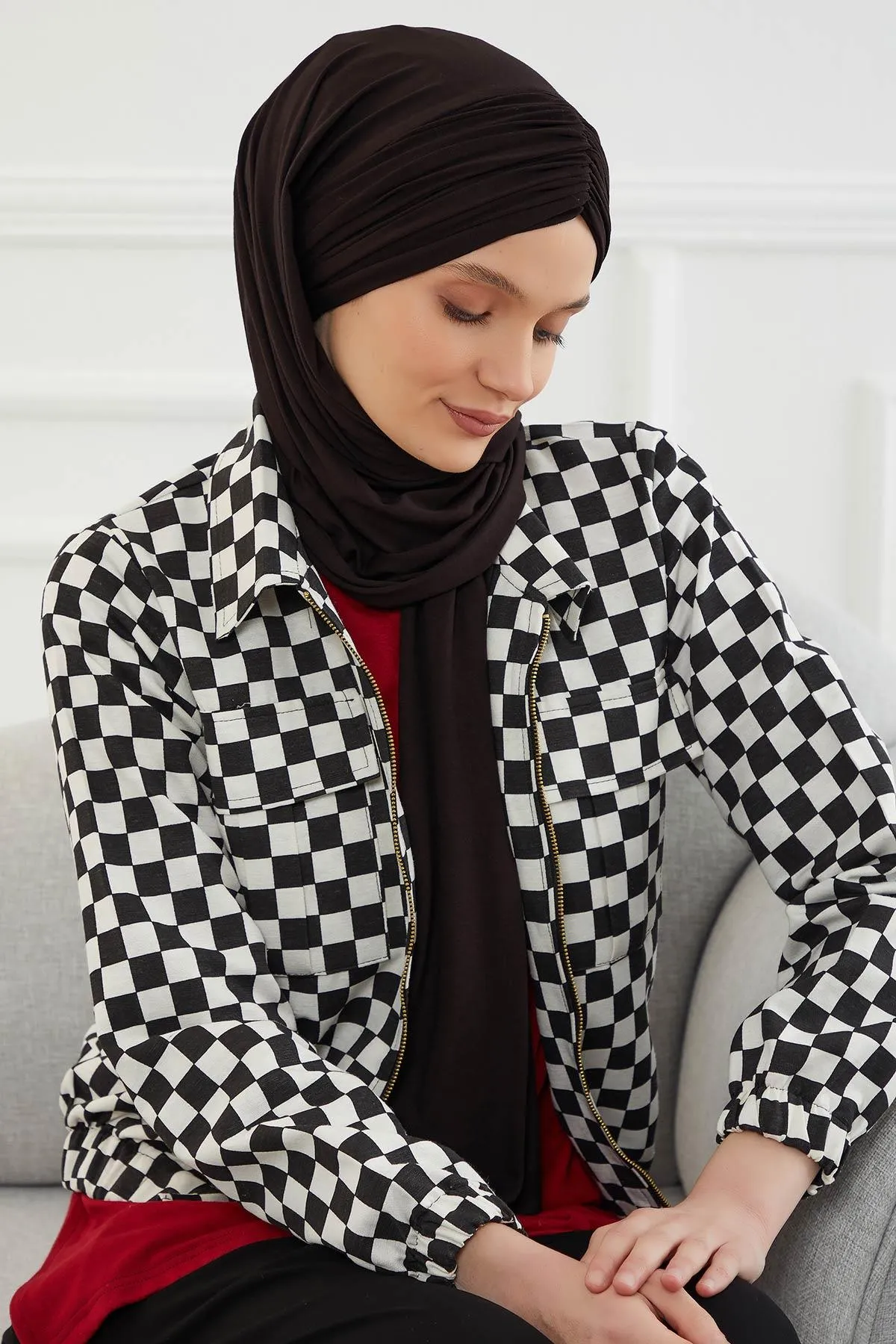 Effortless Instant Cotton Shawl for Women, Instant Cotton Lightweight Hijab Headscarf, Comfortable and Large Women Hijab Shawl,CPS-44