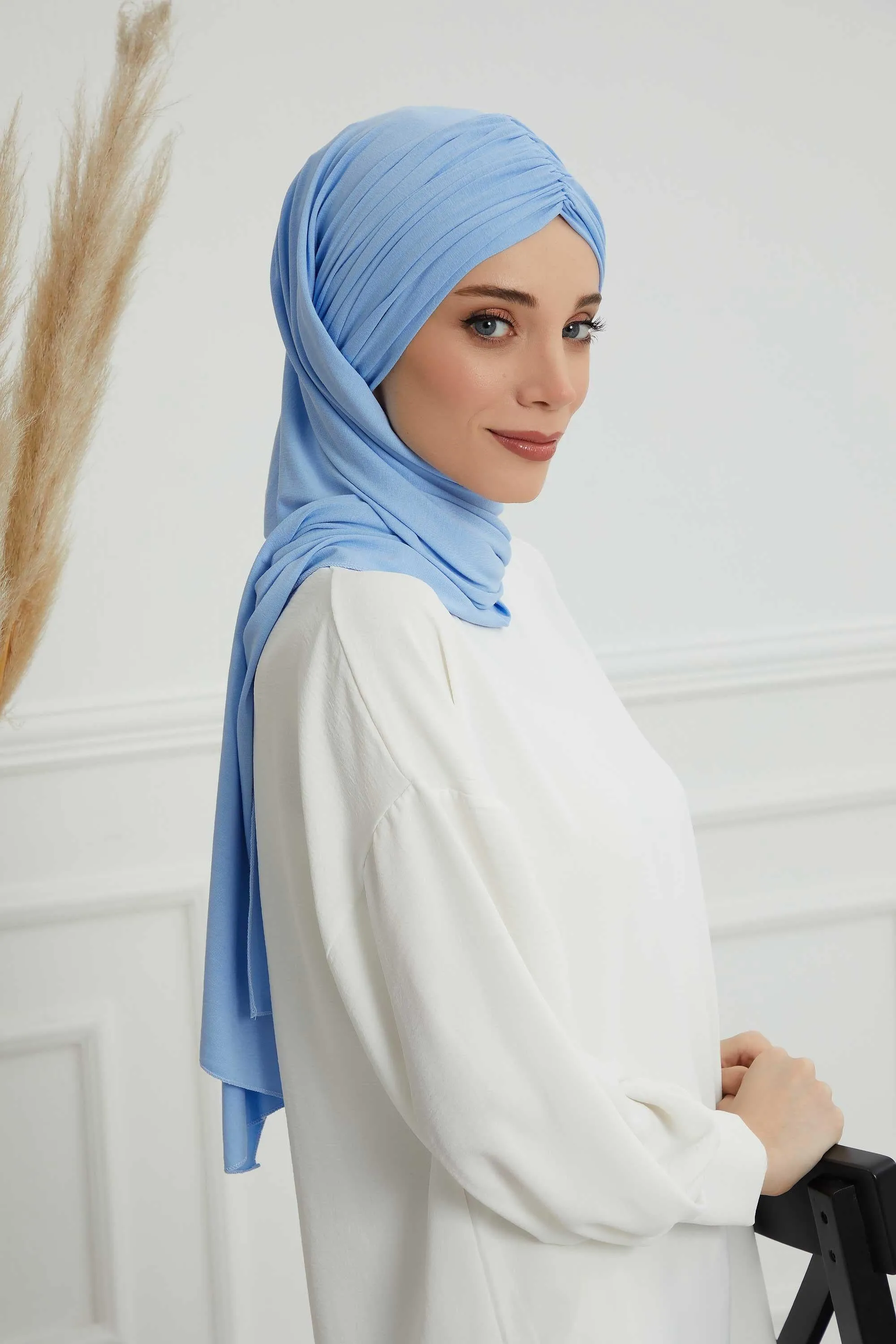 Effortless Instant Cotton Shawl for Women, Instant Cotton Lightweight Hijab Headscarf, Comfortable and Large Women Hijab Shawl,CPS-44