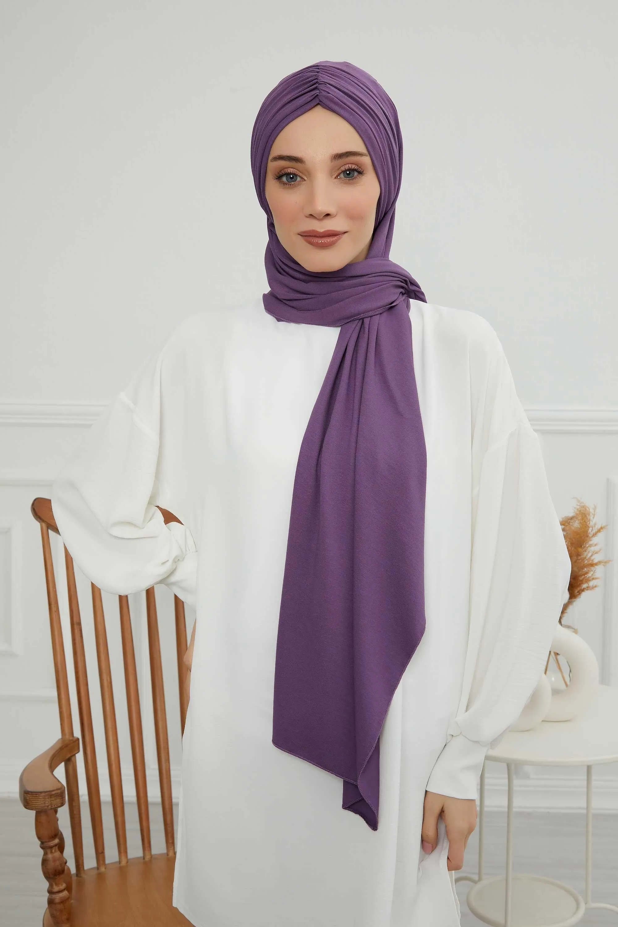 Effortless Instant Cotton Shawl for Women, Instant Cotton Lightweight Hijab Headscarf, Comfortable and Large Women Hijab Shawl,CPS-44