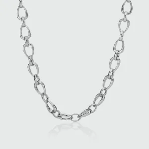 Egerton Sterling Silver Raindrop Link Necklace