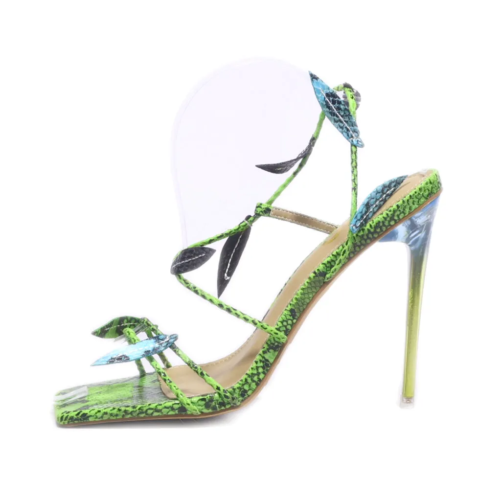Ego High-Heel Sandals Leather Green Colour For Women
