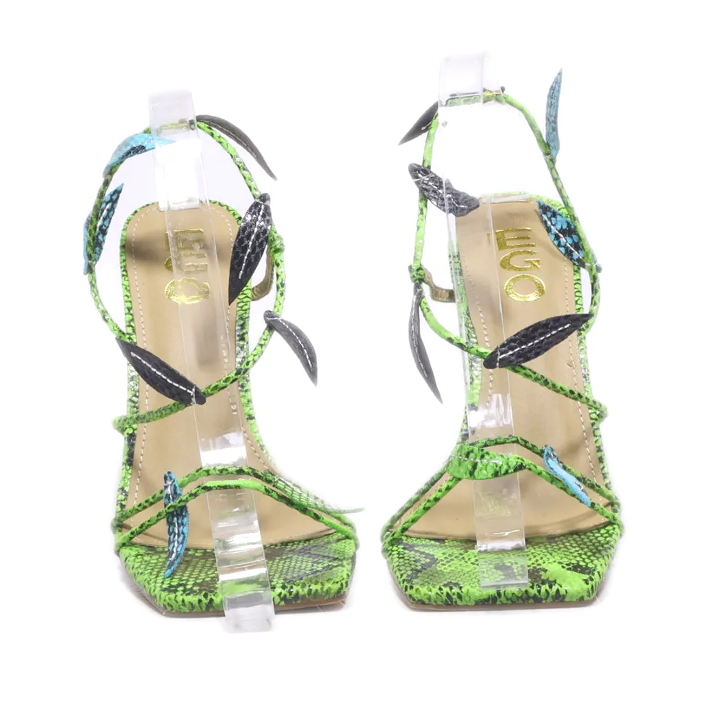 Ego High-Heel Sandals Leather Green Colour For Women