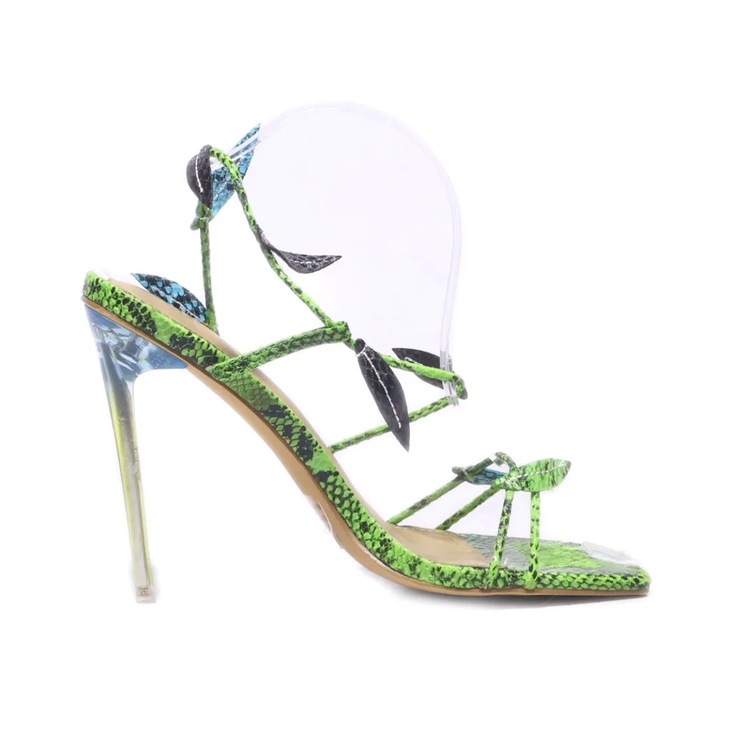 Ego High-Heel Sandals Leather Green Colour For Women