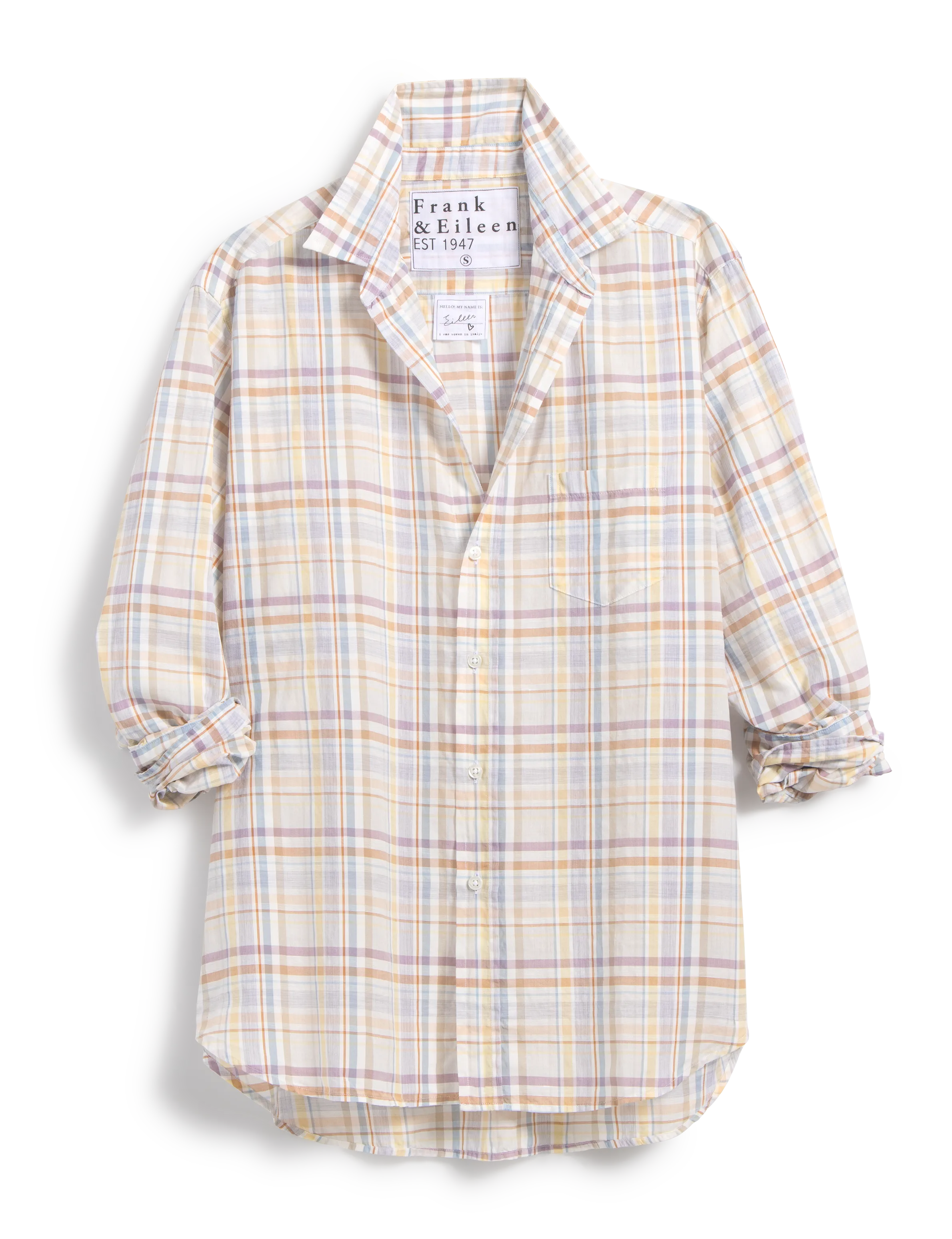 EILEEN Sand and Purple Plaid, Casual Cotton