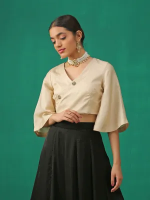 Elegance Wrapped in Kundan Buttons Blouse