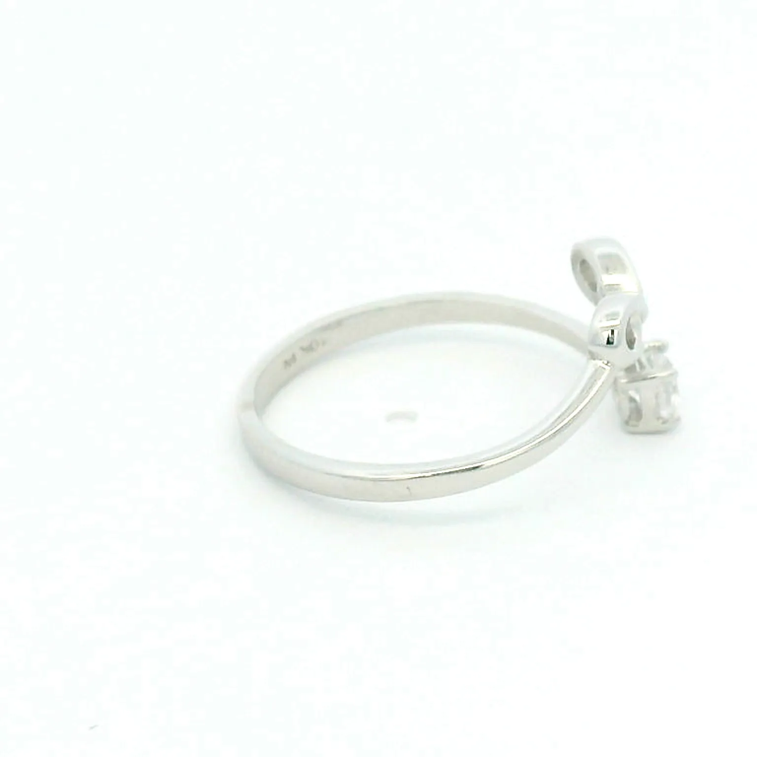 Elegant Aries 10K White Gold Ring with Created White Sapphire
