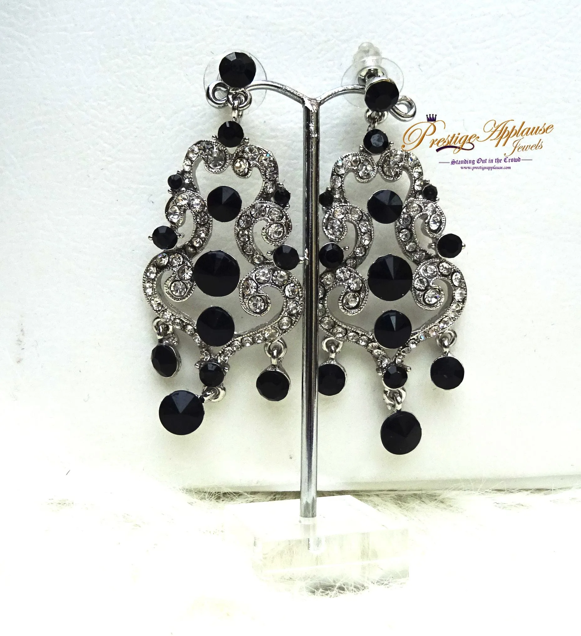 Elegant Black Prom Evening Necklace Set
