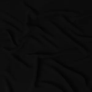 Elegant Black Synthetic Stretchable Crepe Fabric - 140 cm Wide-D19393